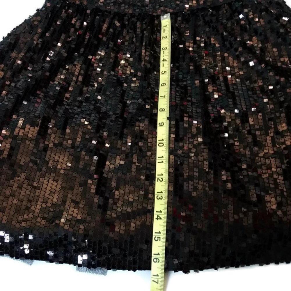 Arden B. Dress 6 Black Sequins Skater Short Sleeve - Picture 7 of 8
